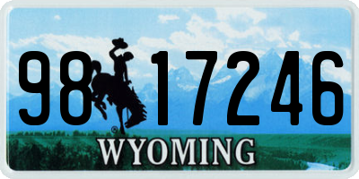 WY license plate 9817246