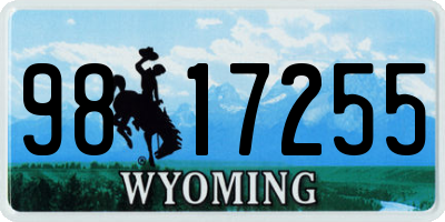 WY license plate 9817255