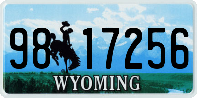 WY license plate 9817256