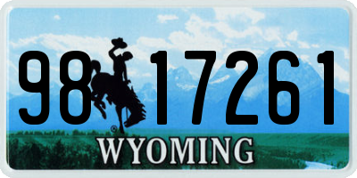 WY license plate 9817261