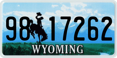 WY license plate 9817262