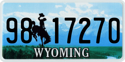 WY license plate 9817270
