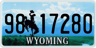 WY license plate 9817280