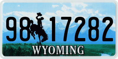 WY license plate 9817282