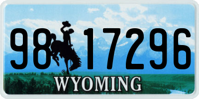 WY license plate 9817296