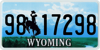 WY license plate 9817298