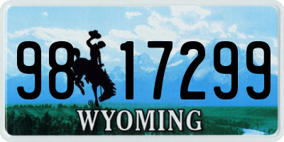 WY license plate 9817299
