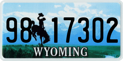 WY license plate 9817302