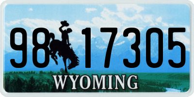 WY license plate 9817305