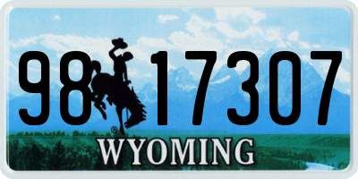 WY license plate 9817307