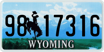 WY license plate 9817316