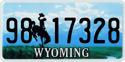 WY license plate 9817328