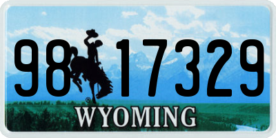 WY license plate 9817329