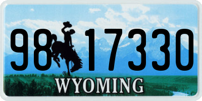 WY license plate 9817330