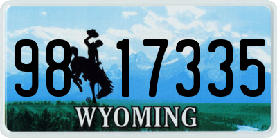 WY license plate 9817335