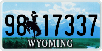 WY license plate 9817337