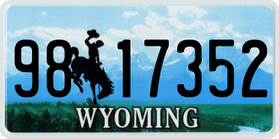 WY license plate 9817352