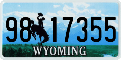 WY license plate 9817355