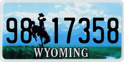 WY license plate 9817358
