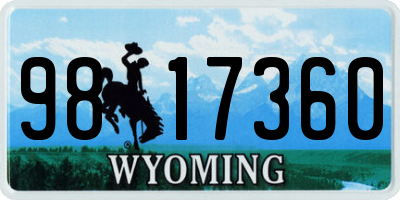 WY license plate 9817360
