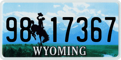 WY license plate 9817367
