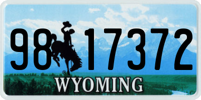 WY license plate 9817372