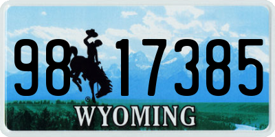 WY license plate 9817385