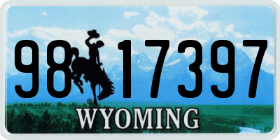 WY license plate 9817397