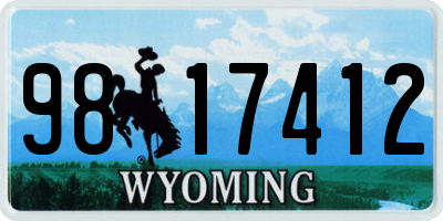 WY license plate 9817412