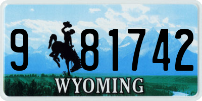 WY license plate 981742