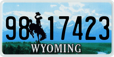 WY license plate 9817423
