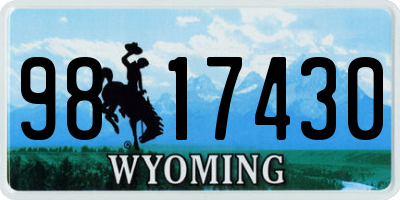WY license plate 9817430