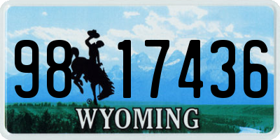 WY license plate 9817436