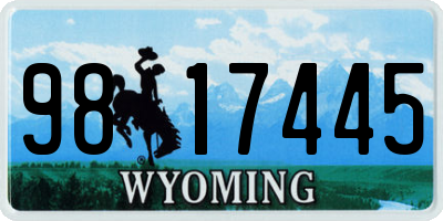 WY license plate 9817445