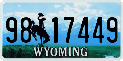 WY license plate 9817449