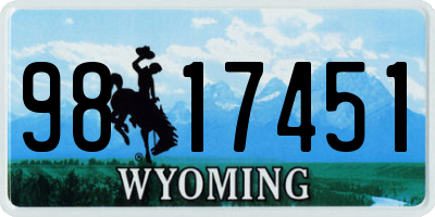 WY license plate 9817451