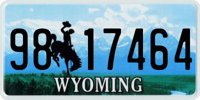 WY license plate 9817464