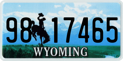 WY license plate 9817465