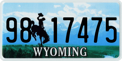 WY license plate 9817475