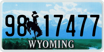 WY license plate 9817477