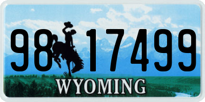 WY license plate 9817499