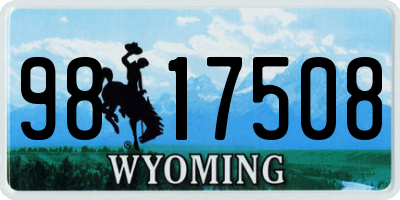 WY license plate 9817508