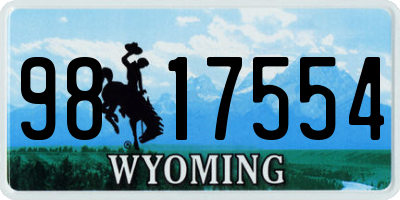WY license plate 9817554