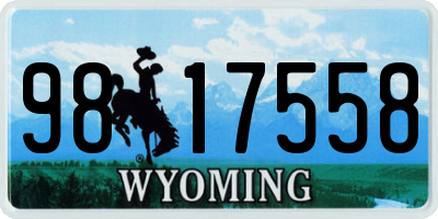 WY license plate 9817558