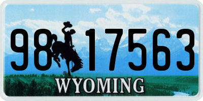 WY license plate 9817563