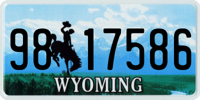 WY license plate 9817586