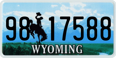 WY license plate 9817588