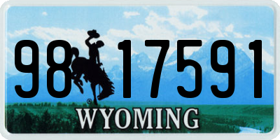 WY license plate 9817591