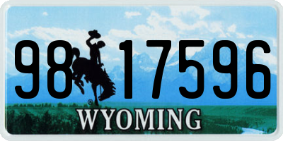 WY license plate 9817596