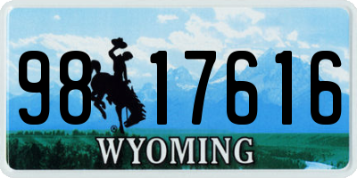WY license plate 9817616